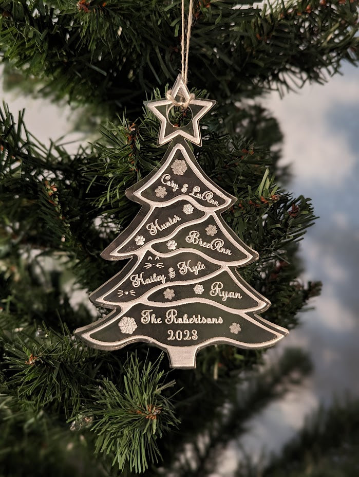 Family Tree Ornament - White