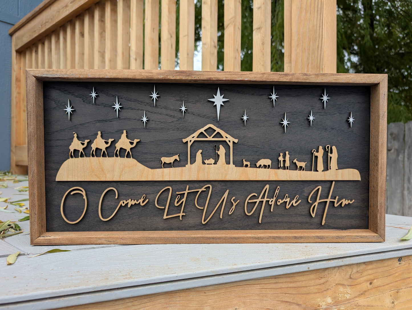 Nativity Wood Sign